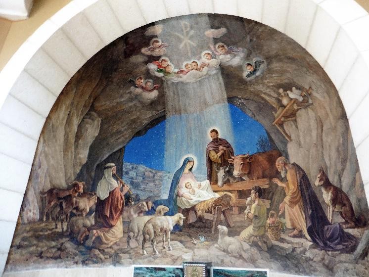 Bethléem - fresque église du champ des bergers - photo MAL
