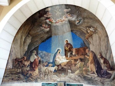 Bethléem - fresque église du champ des bergers - photo MAL